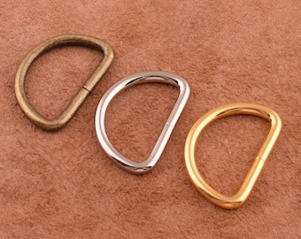 bolsa D Anillo, hebilla correa de bolso, 1 pulgada de metal plata / oro / bronce D forma anillos D ganchos hebilla correa ajustador para bolsos bolsa de fabricación de suministros
