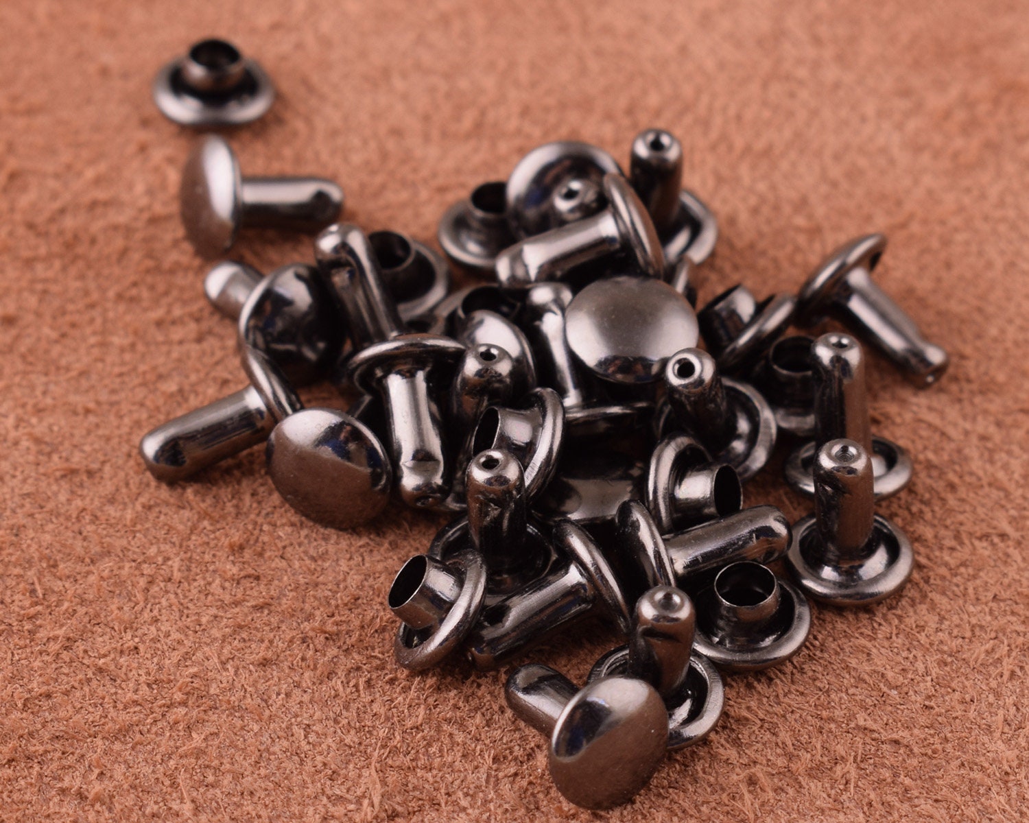 200sets 6mm-gun Black Metal Rivet for Leather Craft,small Compression ...