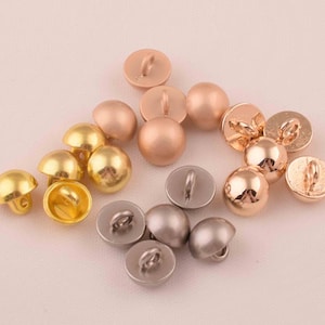 Metal shank buttons sewing buttons,8*9mm jewelry buttons gold metal buttons,Round Metal Button for Clothing Sweater-20pcs