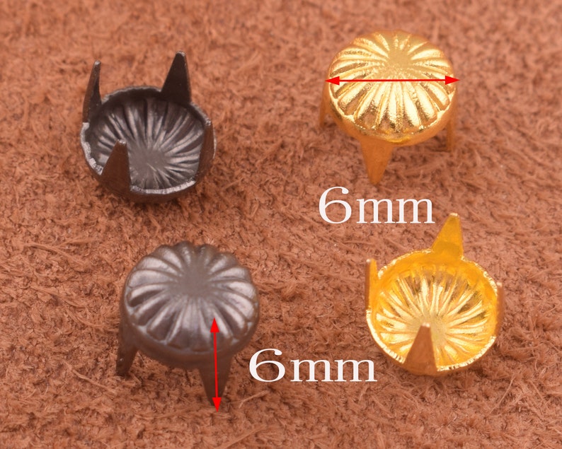 120pcs Leather Rivets/metal Brads 4 Feet Studs66mm Claw Etsy