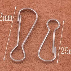 BULK Lanyard Hook Clips, Silver Tone, 32/25mm (1.25 inch/1 inch),Zipper Pull,Purse Pull,bottle cap hook,metal zipper pull,50 pcs (1180/1178)