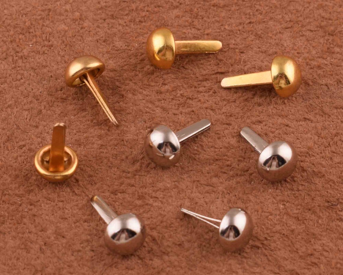 100pcs Round Brads Gold/silver Head Round Brads Scrapbooking Etsy