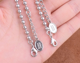 Ball Chain with Connectors silver Crafting Ball Chain Dog Tag Chain 4mm Ball Necklace Chain,Silver Ball Chain Keychain Tag for clothes tag