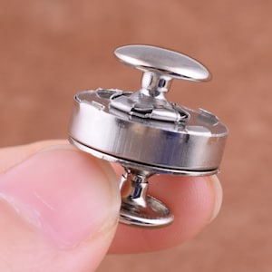 15Sets magnetische Schnapper Geldbörse Doppel Nieten verschlüsse Runde Verschluss Stud Button Knopf Handtasche Verschluss, Silber Metall Magnet Knöpfe für Tasche/Leder