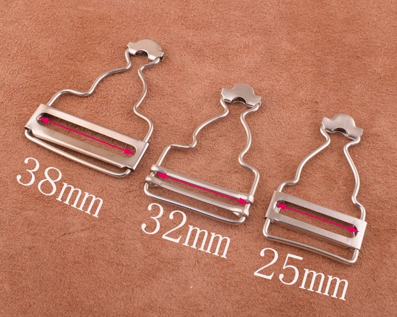 6 Fibbie Per Salopette 38 Mm In Metallo, Regolabili Con Anello, Colori Argento, Bronzo E Nero, Per Cinghie E Bretelle