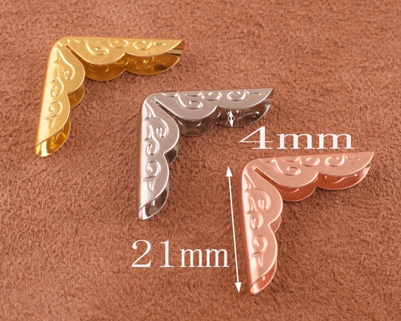 214mm Book Corner Protectors,rose Gold/ Sliver/gold Metal Book Corner, Book  Corner.embossed Corner Decorative Corner Protector 