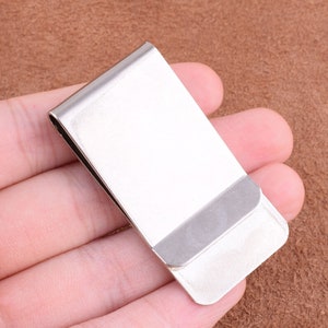 5 pcs Money Clips Stainless steel stamping blanks,50*25mm Money Clips Engraved Money Clip for DIY Craft Jewelry Findings Gift Men