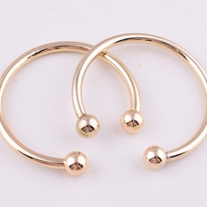 metal bag handle light Gold Purse handles Bag handle 2 inch purse frame purse ring 2pcs Purse Handle for bag/purse/jewelry making
