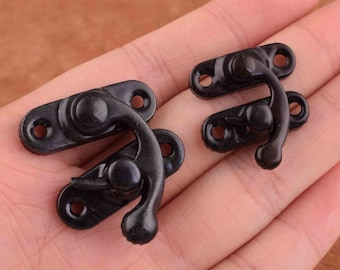20 sets Small Hasps Box Lock Catch Latches Iron Buckle Ruler Clasp Hardware Wooden Box Buckle for luggage/box/suitcase,2 size