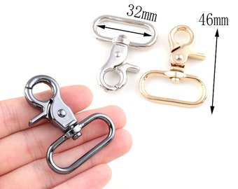 Silver Swivel Clasp Gunmetal Swivel Trigger Snap Clips 32mm pale gold Big Lobster Clasp for bag dog leash diy making