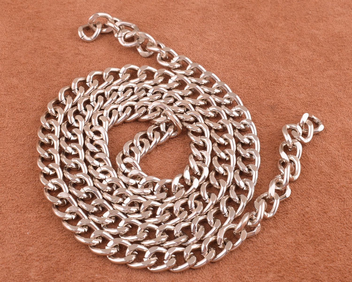 Chunky Curb Chain1210mm Aluminum Twisted Curb Chainsilver Etsy