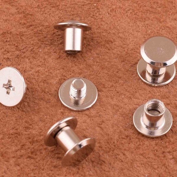 argent Screw Rivets 30 ensembles Metal Button Screw back Studs 10 '7 '5mm Screw Studs for Bag/ Belt Leather Craft screw studs rivet Stud Spike Spike