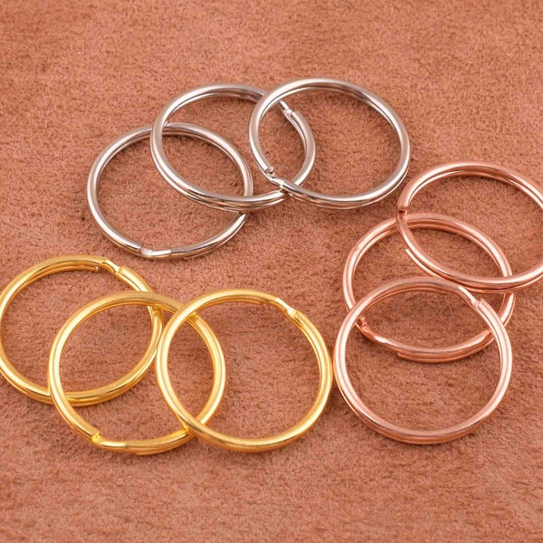 100PCS Double Split Rings,25mm Key Rings,1 pouces Jewelry Findings,Ideal for Keys and Crafts/Key Rings, Dog Tags and Other Projects