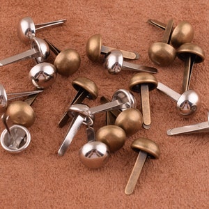 zilver/Bronze mini Brads, een pakje van 100 stuks voor papier bevestigingsmiddelen | Schroot boeken | Kaarten | Verfraaiing voor wangen op viltjes