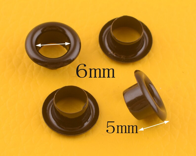Black Eyelets grommets 6*5mm Round Grommet Eyelets for Sewing Bead Cores Clothes Leather Hardware Craft Canvasbagclothes Making supplies