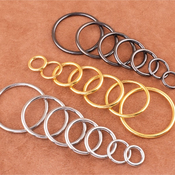 14-19-25-30-35-38--40-45-50-90mm Metal O Rings Buckles round ring Welded Metal Loops strap Ring buckle Handbag Purse Bag clasp Hardware