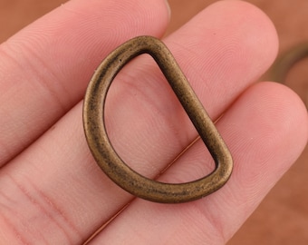 purse Flat D-ring Bronze D-ring Buckles 20mm Purse D Rings Purse Strap Hook D-rings for Handbag/Purse/Bag Hardware Supplies-30pcs