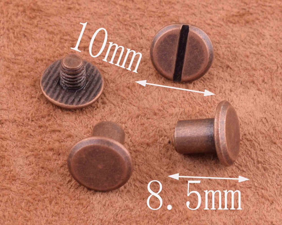 Antique Copper Screw Rivet 30 Sets Screw Stud Purse Feet Screw Etsy