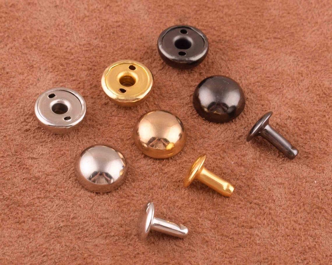 Silver Rivets Studs100 Pcs 1211mm Double Cap Rivet Studs Etsy