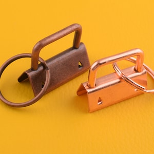 30/32mm Key Fob Hardware Key Chain 1.25 inch rose gold/copper Key Lanyard Metal Key Wristlet Key Strap Webbing Key Fobs