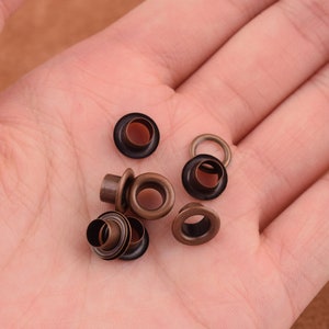 antique copper Hole metal Eyelets 5mm Grommet Eyelet with Washer,Metal Grommets rivets metal eyelets for canvas leather craft shoes