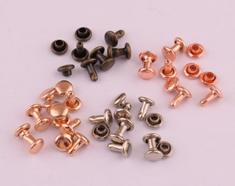 Dubbele Cap metalen klinknagels Cap klinknagels 5 * 5 * 6mm lederen Cap klinknagels 500pcs ronde metalen platte klinknagels voor handtas maken, vier kleur van kiezen