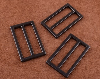 black Adjuster Buckle 38mm Metal/Alloy Slide Belt Buckle Tri Bar Buckles Strap Flat Buckle Adjuster Slider Buckle Bag Handware-4pcs