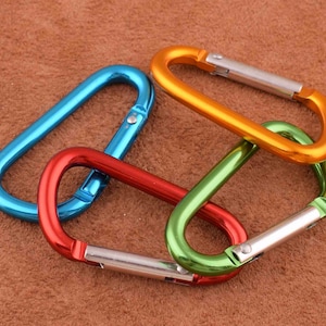 metal carabiner clip,keychain clip,keychain hook,aluminum carabiner 39*17mm D Ring Oval Screw Lock Key Chain Necklace Choker Connector