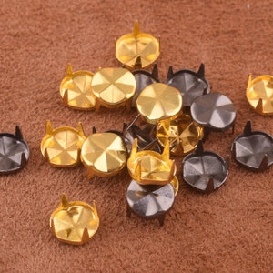 100 Pcs gold/gun black cone Studs Metal Studs,8*5mm Upholstery Tacks Nails Flat Nailheads Studs Purse Accessories
