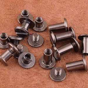 gunmetal Rivets and Studs for Handbags/Screwed Studs/ Button Leather working Screws Belt Stud,two size of choose