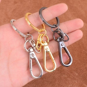 Large Keychain Key Ring With Lobster Swivel Clasps 75*30mm Trigger Snap Hook Lobster Swivel Clasps for Adding Lanyards Charms 6 PCS