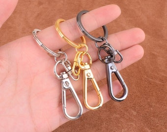Large Keychain Key Ring With Lobster Swivel Clasps 75*30mm Trigger Snap Hook Lobster Swivel Clasps for Adding Lanyards Charms 6 PCS