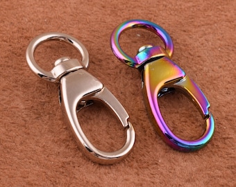 35 stuks sleutelringen, kleine sleutelhangers, macramé, draaisluiting, karabijnhaak, metalen sleutelringclip voor sleutelring, sleutelband, sieraden, doe-het-zelf knutselbenodigdheden, 10 mm