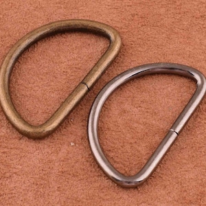 10pcs D Rings 1.5 inch Welded,Buckle Purse Strap,Metal bronze/gunmetal D Shape Rings,Handbags Bag Making Supplies,two color