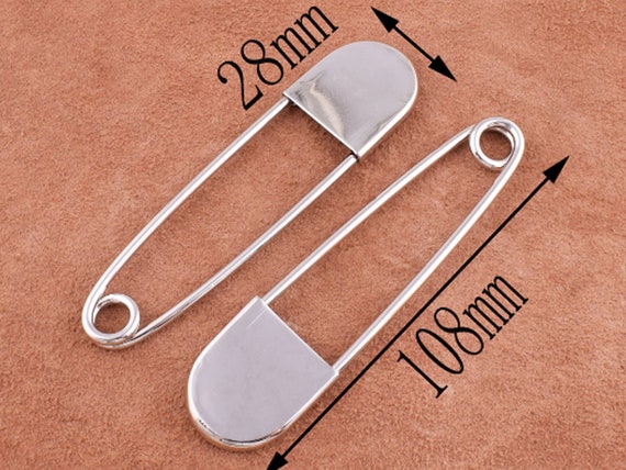 Large Silver Safety Pins Kilt Pins Brooch Giant Safety Pin Charm ,metal Safety  Pin for Clothes 108mm 