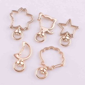 swivel Clasps Spring Snap Hook Lanyard Clasp Metal Swivel Hooks,9mm purse clasp push gate hooks for Bag Purse Handle Chains/Lanyard Making