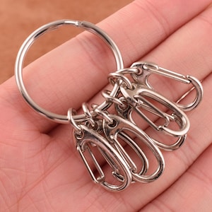 Double Split Rings with swivel hook,silver Key Rings Wire Split Ring double loop split for key fob hardware Keychain Finding,Keychain Supply