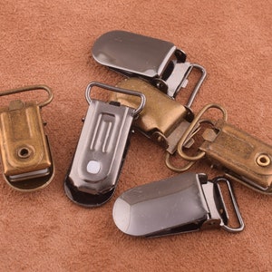 Metal Suspender clips 8pcs suspender Clips 20/15mm bronze/black Dummy Clips Pacifier Clips Suspender Slide Adjusters Suspender Supply