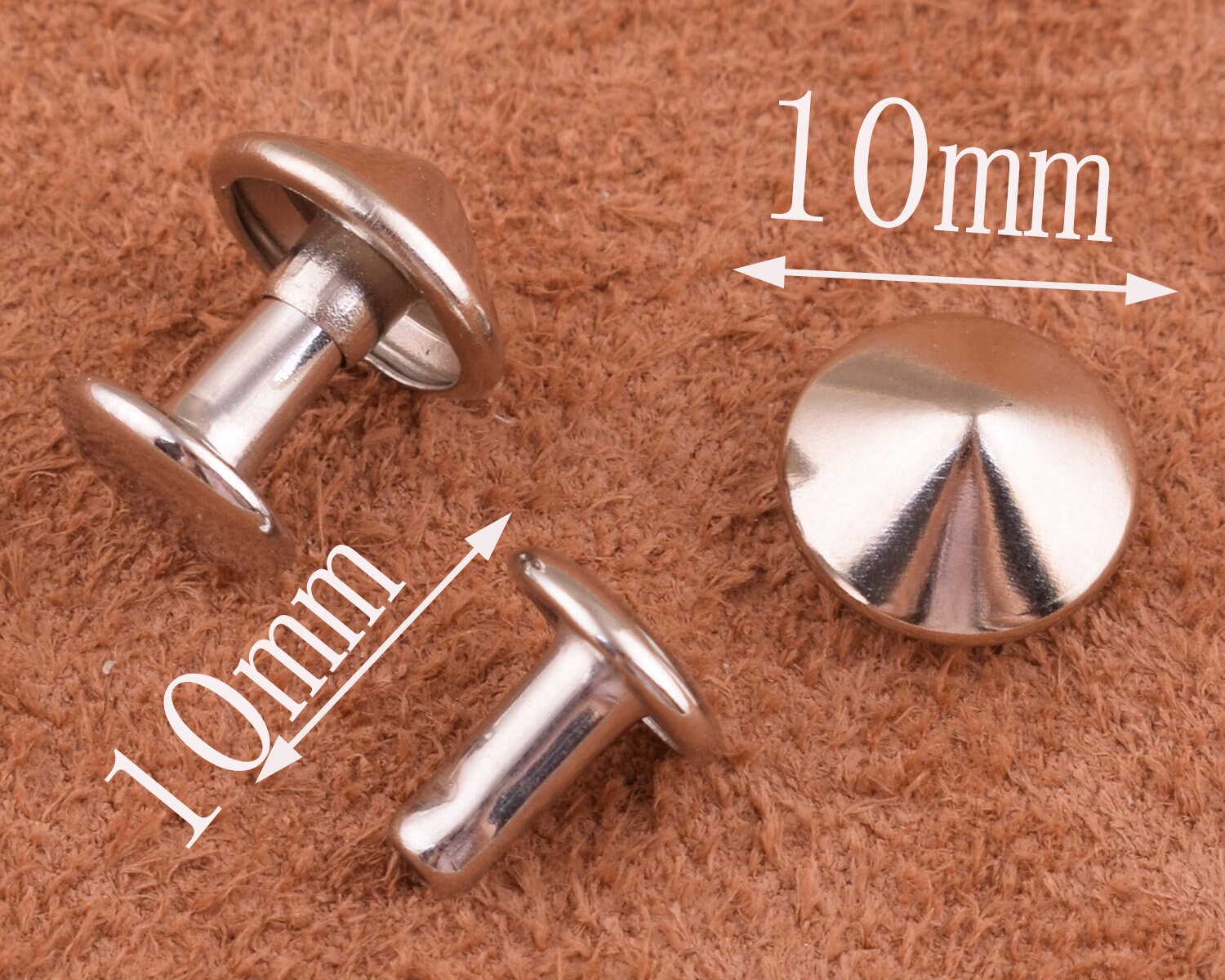 Silver Double Cap Rivets Five Kinds of Size Stud Rapid Rivets Leather ...