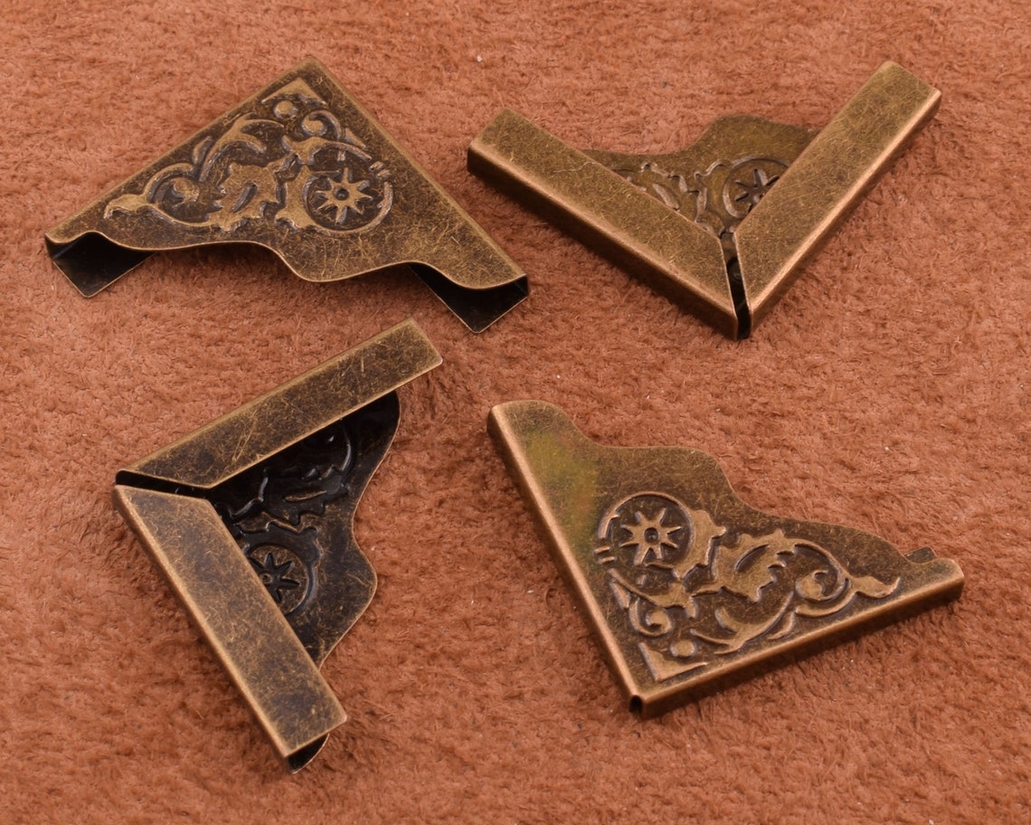 Set of 4 Decorative Book Corners25mm Bronze Etsy