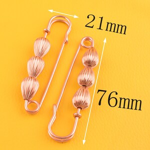 76 * 21mm pines de seguridad únicos 4pcs oro rosa encantador pines de seguridad metal pines de broche de seguridad pines de seguridad de costura Pines de seguridad suministro