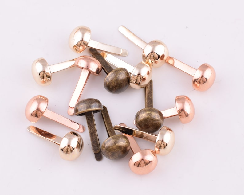 50pcs Round Brads Rose Gold Head Round Brads Scrapbooking Etsy