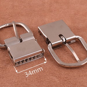 2 pcs belt Buckles-Rectangle Center Buckles Straps Finding for Handmade Bags metal slide leather making for collars/bags/straps and belts