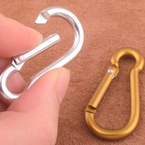8pcs metal Carabiner silver/yellow 34*13mm Carabiner snap,custom carabiner with a solid screw Carabiner keychain carabiner hook clasp