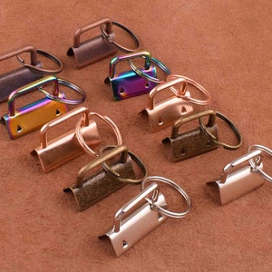 10 sets Key Fob Hardware with Key Rings Sets,1.25  and 1 inch Key Fob Hardware Key Chain,Key Strap Key Fobs for webbing/strap making