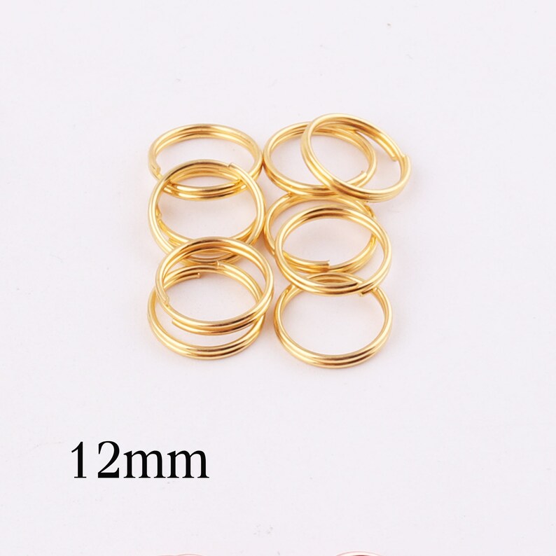 100 PCS small Gold Key Rings,split ring  key chain Key ring Hook Loop double loop ring for Key Chainskey fobdiy making