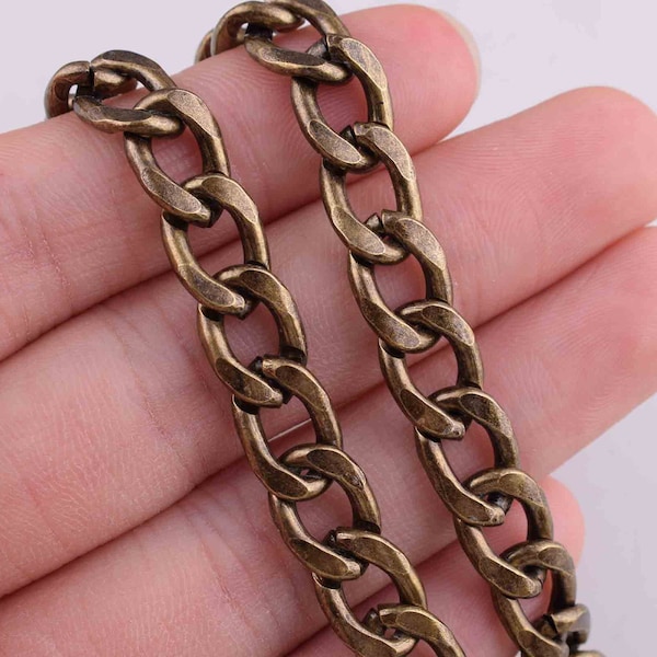 bronze metal purse chain strap shoulder chain 12*8mm metal chain,4ft heavy iron curb chain,Replacement Handle Chain for bag/purse/diy making