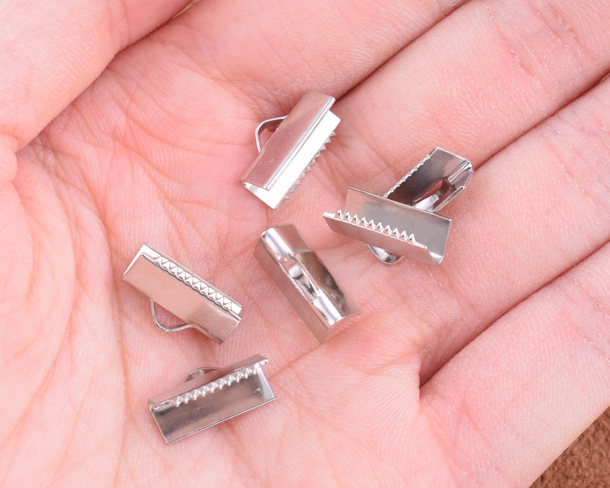 136mm Filled Ribbon Clamp Crimp End Cord End Leather Crimps Etsy