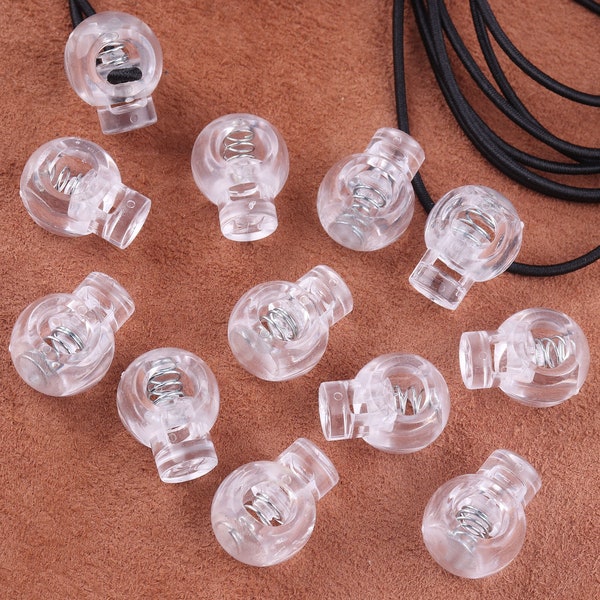 Clear Cord Lock Bean Ball Stopper Toggle Clip Plastic Transparent Clear Frost Shoelace Sportswear Bag Part DIY Accessories/ Clothing mask