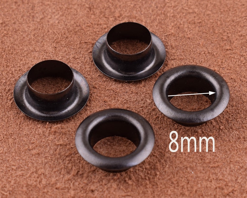 100 PCS Black Eyelets Round Grommet Eyelets 8mm With Inner Etsy